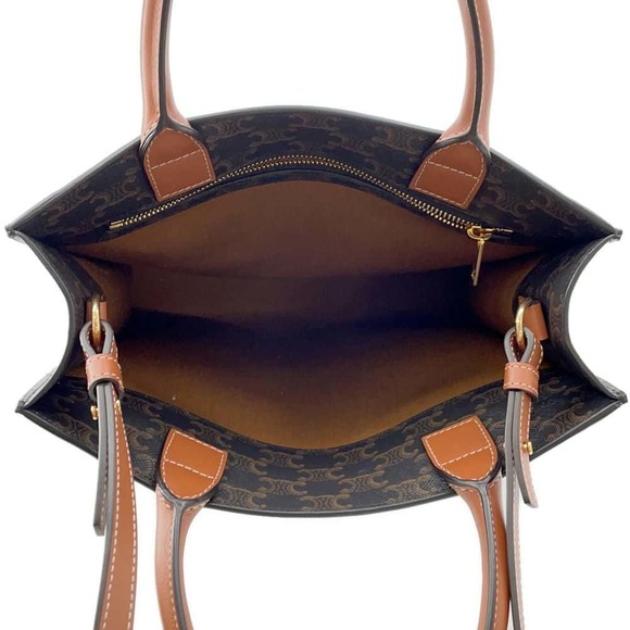 Celine Triomphe Vertical Cover Small Tote Bag Tan - Picture 6 of 12